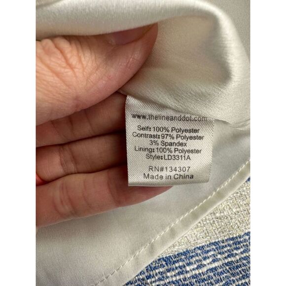 Line & Dot Kelly Mini Mini Dress in Sky Striped Size L Open Back Sexy Chic - Picture 11 of 12